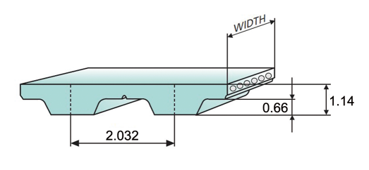 Correa dentada de doble cara MXL